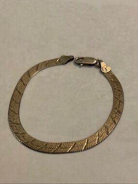 Sterling silver herringbone bracelet